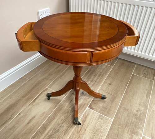 Vintage drum table with - vintage,