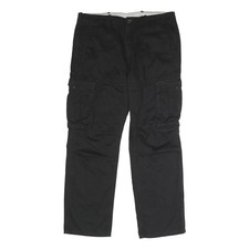 LEVI'S Mens Black Cotton Regular Cargo Trousers W34 L30 Utility Pockets Zip