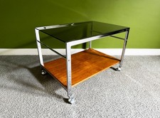 MDA Teak, Chrome & Smoked Glass Coffee / Occasional Table