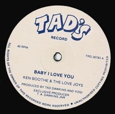 KEN BOOTHE & THE LOVE JOYS Baby I Love You Vinyl Record 12 Inch Tad's Reggae Ska