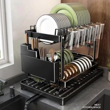 Tier dish drainer rack with - drainer,