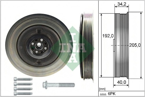 Belt pulley set crankshaft - set,