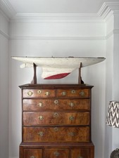 A 1920s Original Racing Pond Yacht Hull, 128cm with Bespoke Mahogany Stand