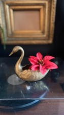 Vintage Brass Swan trinket