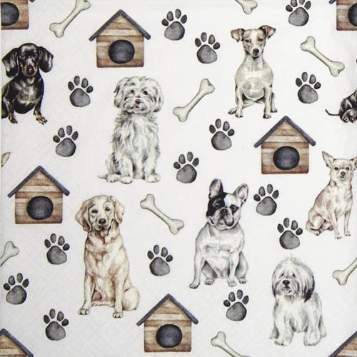 Single pet dogs napkins - single,