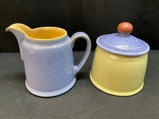 Denby "JUICE" England ~ Multi Color ~ Creamer & Sugar Bowl w/Lid