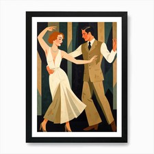 Tango Dancers Art Print Framed