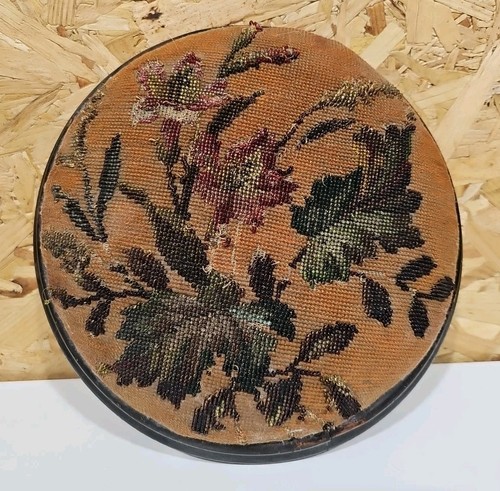Victorian beadwork footstool - victorian,