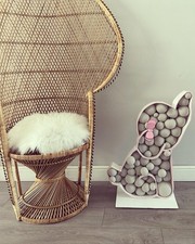 Vintage wicker rattan - wicker, peacock