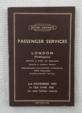 Public Timetable BR WR Passenger Services London Wales South West Nov 59-June 60