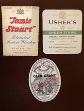 THREE Vintage WHISKY LABELS -