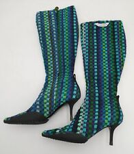 Marine Serre Women's Terry's Kitchen Towel Heeled Boots Size EU 38 UK 5 - Used