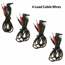 4x For Tens / Ems Machine Electrode Lead Wires Cables Standard Connection Plug