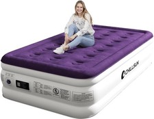 Single Size Air Bed Inflatable Bed with Built-in Electric Pump, Quick 3 Mins