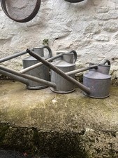 Trio Early Haws Galvanised Watering Cans 2 Gallon, 1 1/2 Gallon & 1 Gallon