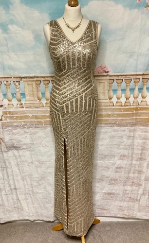 Gold sequin maxi dress - sequin,