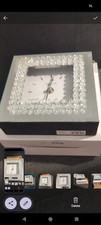 Watching Clocks Stylish Modern Mirror Glass Mantel Clock With Crystal Boarder