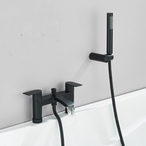 Black bath shower - bath,
