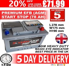 096 100 START STOP AGM 78AH Heavy Duty 12V Car Battery More power than AGM / EFB