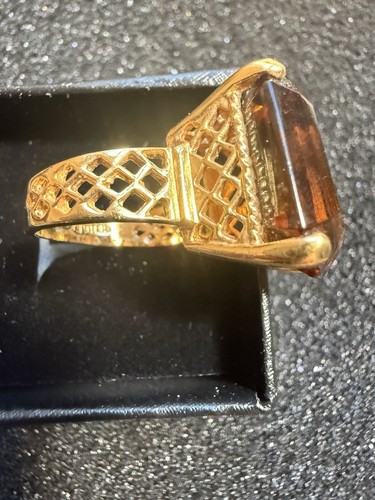 Vintage gold tone amber - #7,