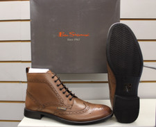 Ben Sherman Brogue Boots Tan Burnished Leather Laced Men's Brogue UK 11 EU 45