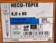 HECO-TOPIX-plus 6,0 x 60, countersunk head, Pozi-Drive, T-25 Pack of 200