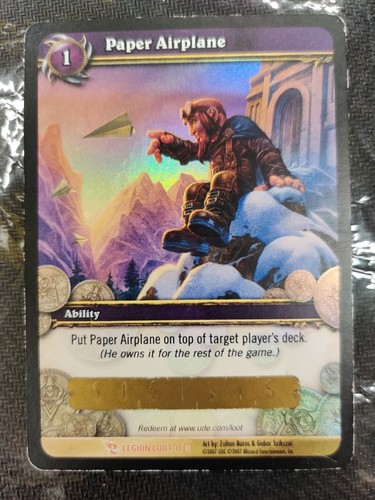 Paper airplane wow loot card - airplane,