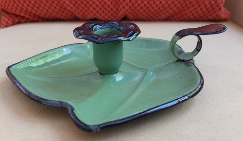 Mid century enamelware - enamelware, green