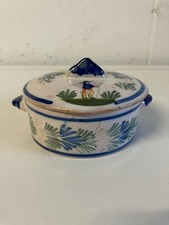 Henriot Quimper early 2th century Brittany bonboniere with, featuring Breton Man