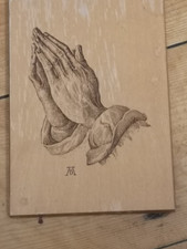 Vintage Religious Wood Hands In Prayer Christian Wall Plaque