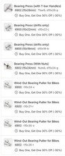Bike bearing tool kit for - bearing,