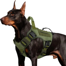 Adjustable No-Pull Tactical Dog Harness with Handle for Large Dogs - Reflective 