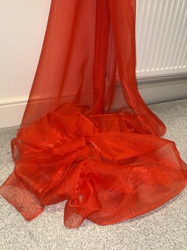 Meter red shiny sheer - red,