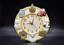 Farmyard Animals Cottage Kitchen Style Cast Resin Wall Clock From the Late 80's