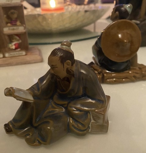 Chinese mudmen ornaments pair - chinese,