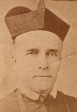  Vintage 1890's Mini Cabinet Card Portrait Catholic Priest Wearing Biretta Hat