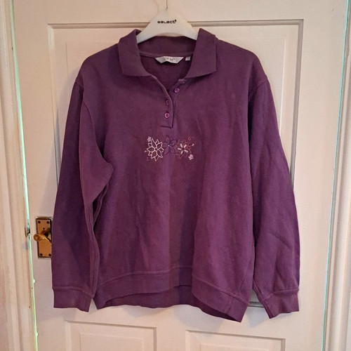 Ewm purple collared pullover - purple,