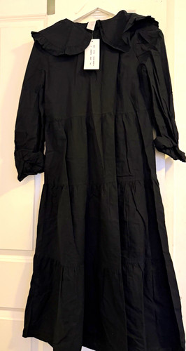 Black smock midi dress - smock,