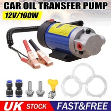 12V 100W Electric Car Engine Fluid Diesel Oil Transfer Extractor Pump Siphon UK