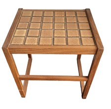 Vintage Teak Side Table Tiled
