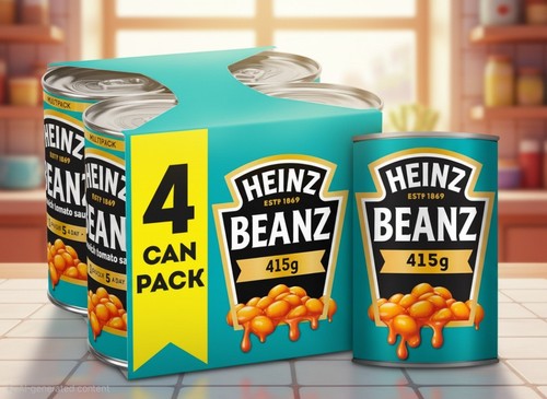 Heinz baked beans 4x415g - baked,