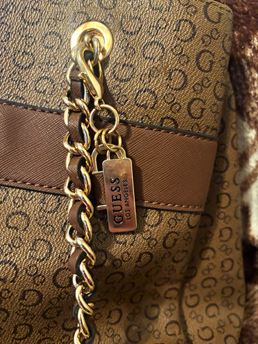 Guess brown logo print - brown,