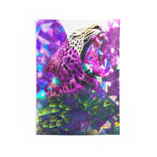 Trippy cheetah art tapestry - trippy,