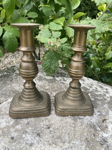 Pair georgian brass - push, up