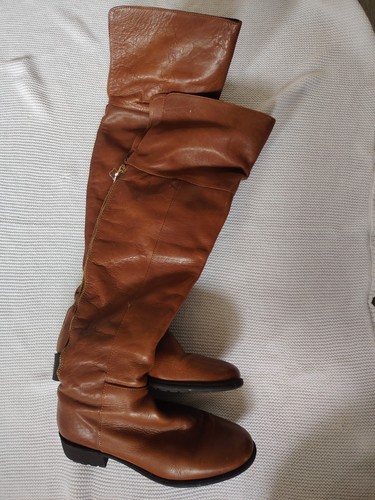 Brown leather knee - brown,