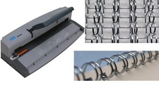 Wire Binder BOOK BINDING MACHINE Machine & Closer WITH 100 SILVER Binding Wires