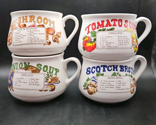 Vintage recipe soup bowls - soup,