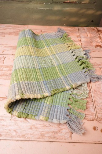 Vintage woven rag rug - vintage,