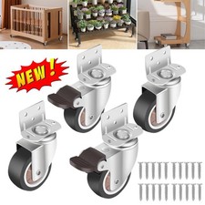 4 x Heavy Duty 110kg Castor Wheels Rubber Full 360° Swivel Trolley Caster Wheel