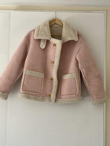 Vintage pink faux suede - faux,